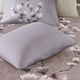 N Natori Sakura Blossom 3 Piece Cotton Sateen Printed Duvet Cover Set, Lilac