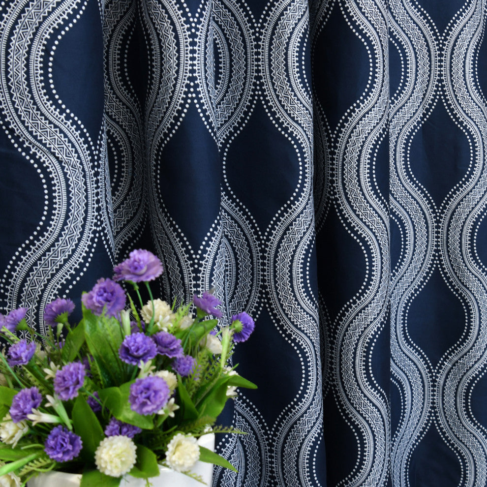 Charleston Curtains, Set of 2, Cobalt Blue, 60"x84"
