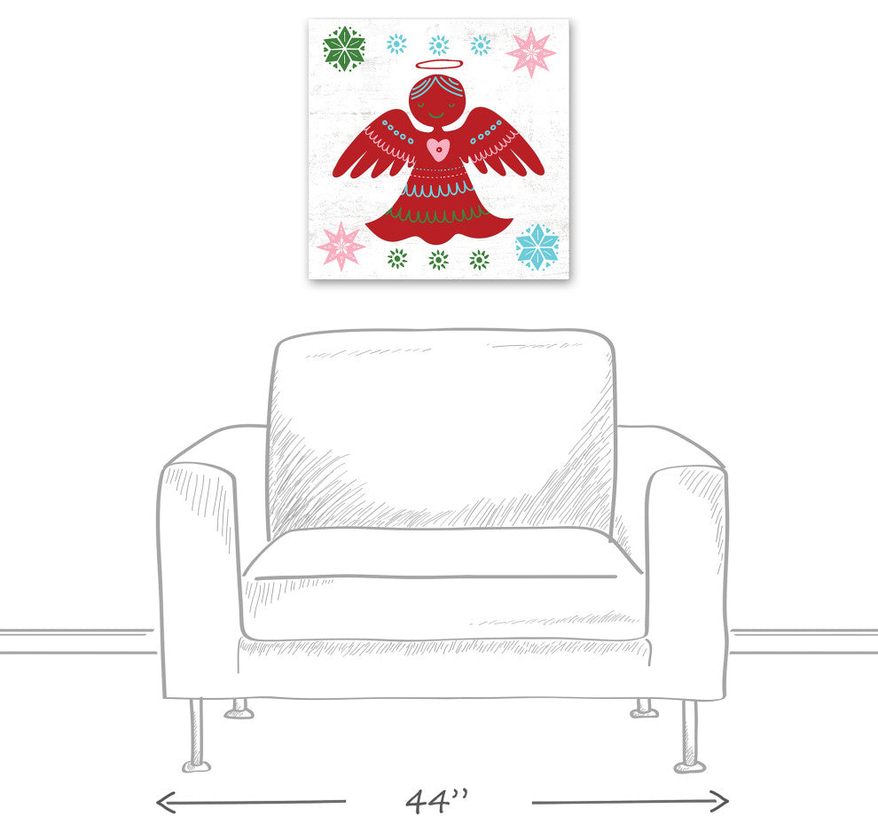 Simple Red Angel 20x20 Canvas Wall Art