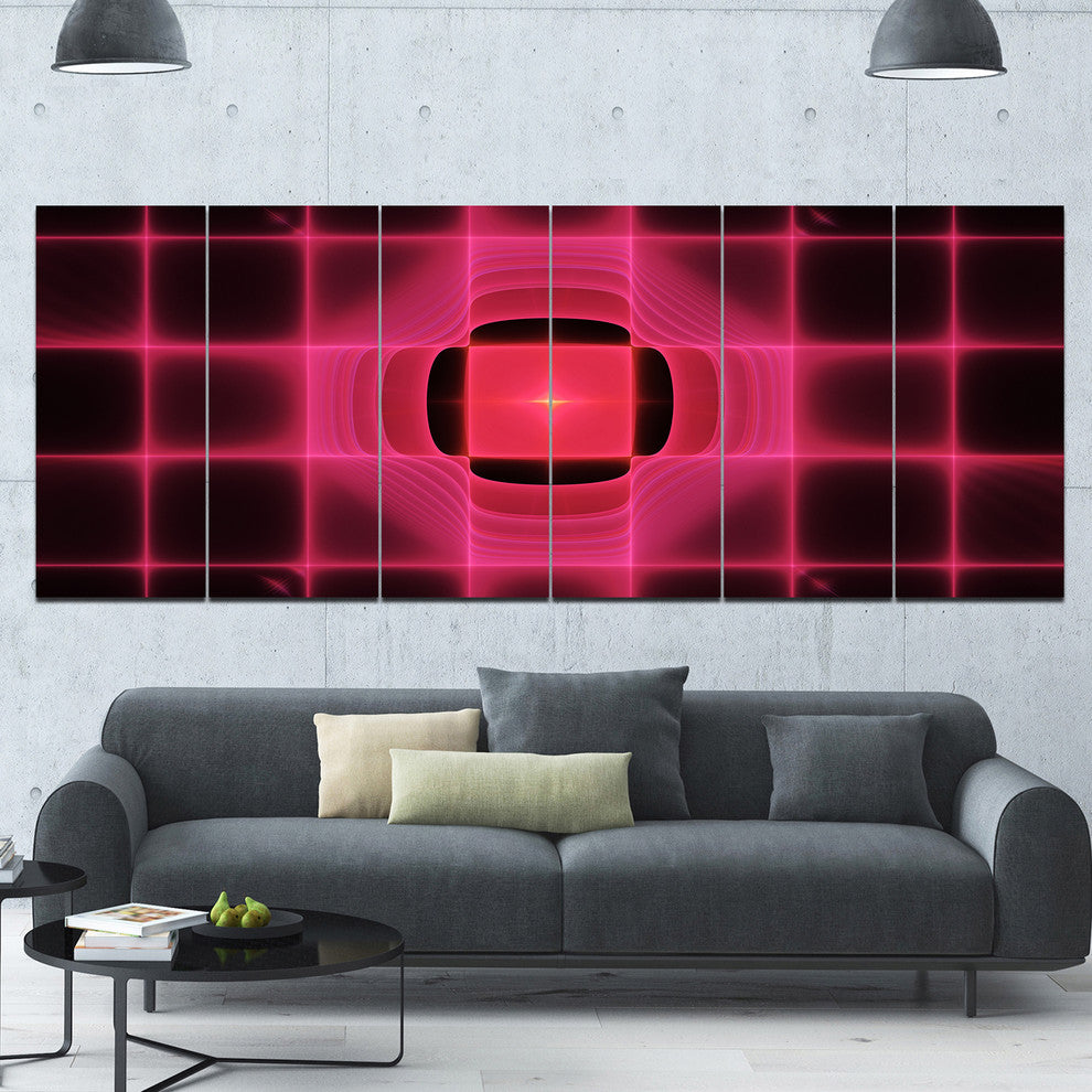 Pink Thermal Infrared Visor, Abstract Canvas Art Print, 70"x28", 6 Panels