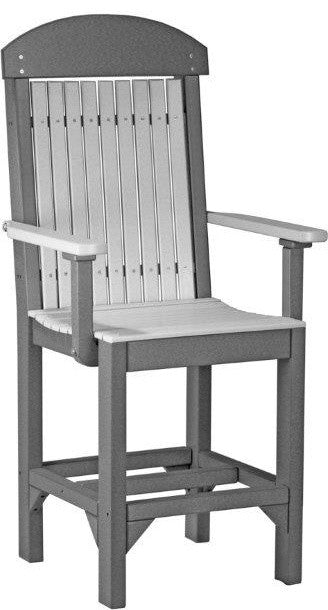 Set of 4 Poly Dining Chairs, Dove Gray & Slate, Counter Height, Arm Chair