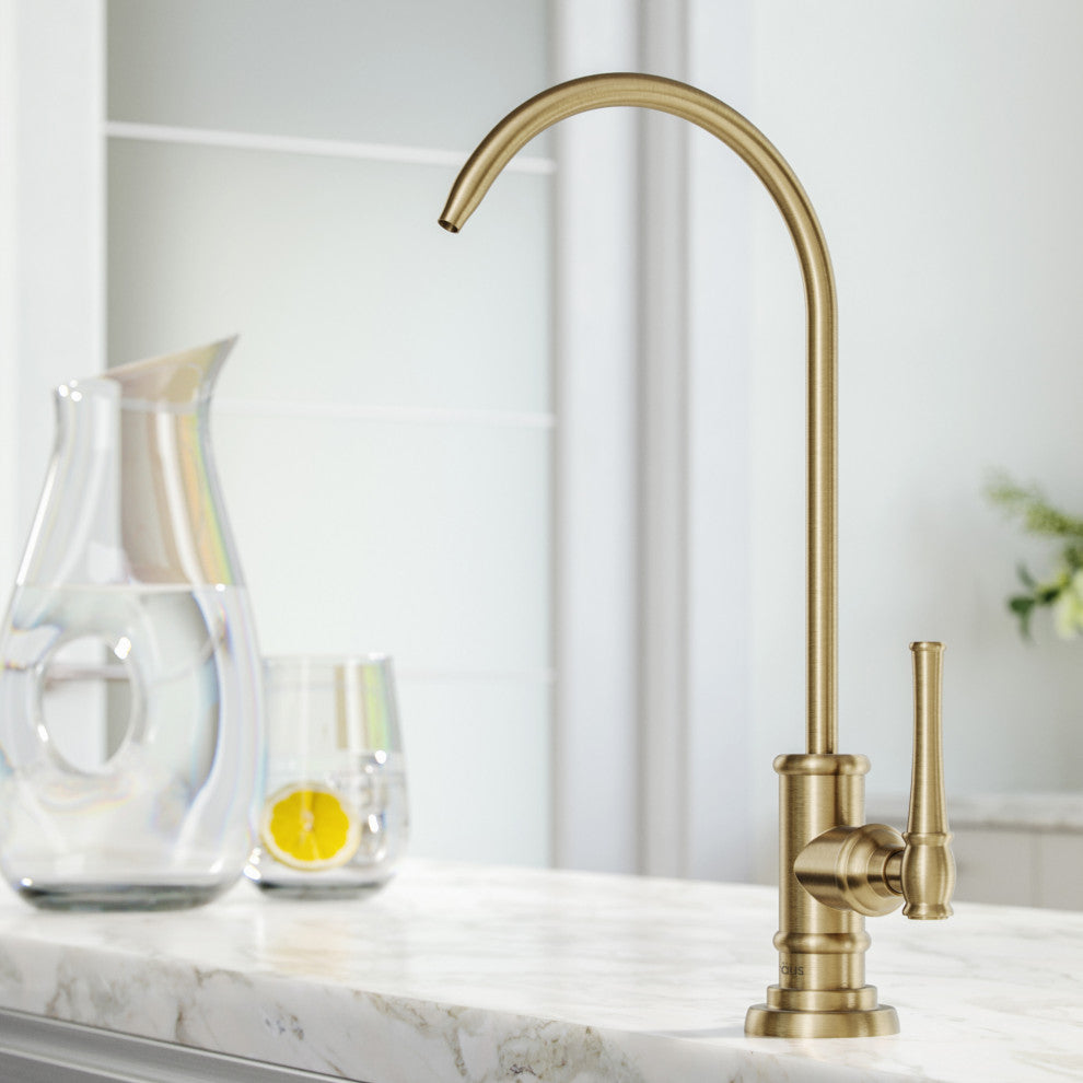 Allyn Drinking Water Dispenser Beverage Kitchen Faucet, Brushed Gold