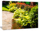 Modern Green Garden Design, Landscape Canvas Art Print, 40"x30"