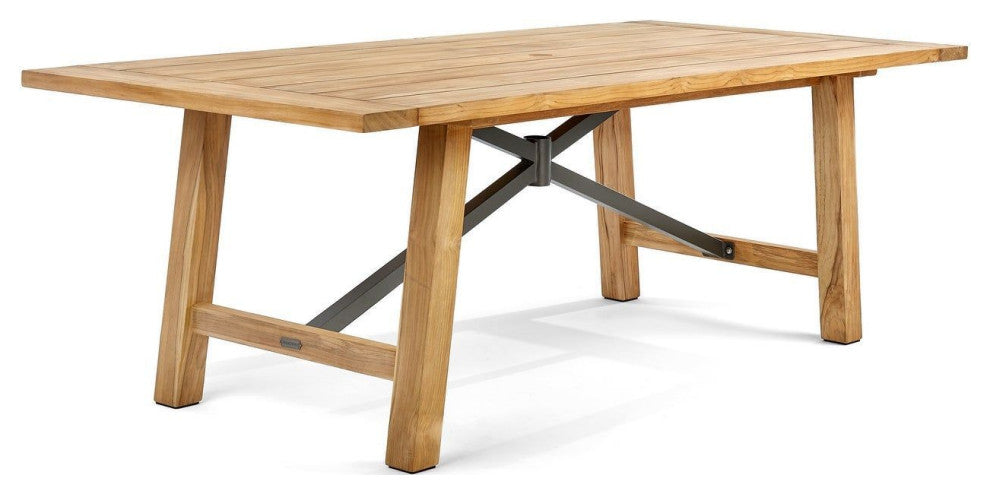 Truss 39" x 84" Rectangular Dining Table, Natural Teak