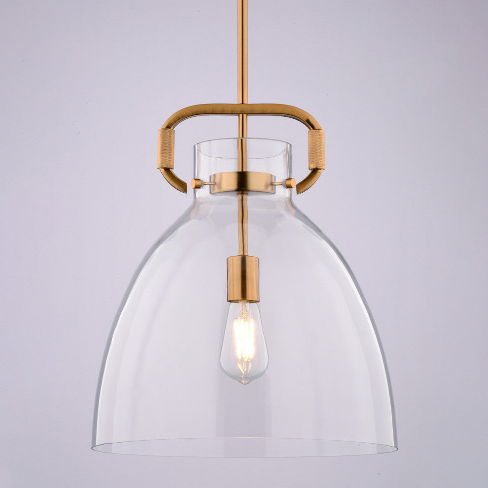 Vaxcel Lighting P0431 Madrona 14"W Pendant - Muted Brass