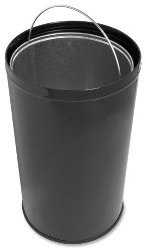 Genuine Joe Classic Round Top Receptacle 12 Gal Capacity, 29", Black