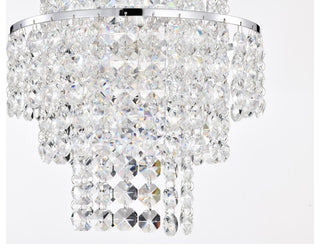 1-Light Chrome Modern Glam Mini Chandelier With Tier Cascading Crystals