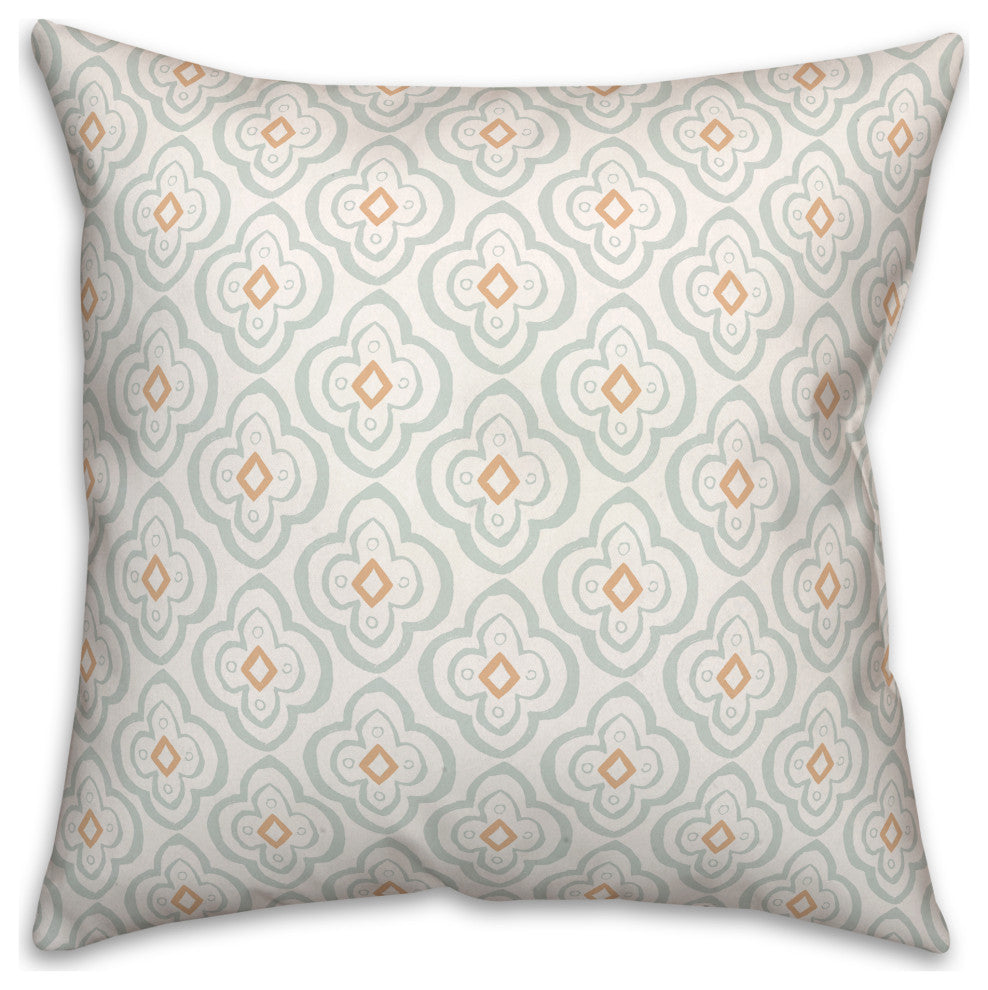 Blue Quatre on White 18x18 Spun Poly Pillow