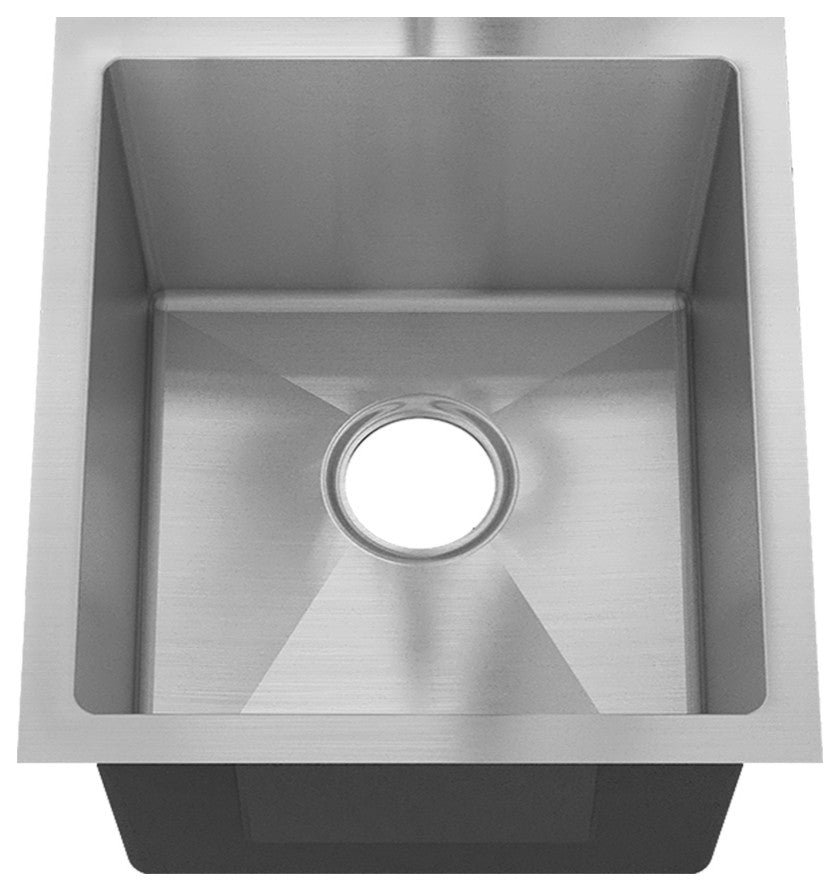 Sinber Single Bowl Kitchen Sink with 304 Stainless Steel Satin Finish, 15"x17", Undermount