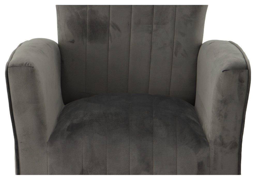 Cela Navy Blue Velvet Upholstered Wingback Chair With Gold legs