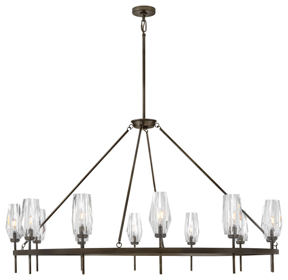 Hinkley Ana Extra Large Single Tier Chandelier, Black Oxide