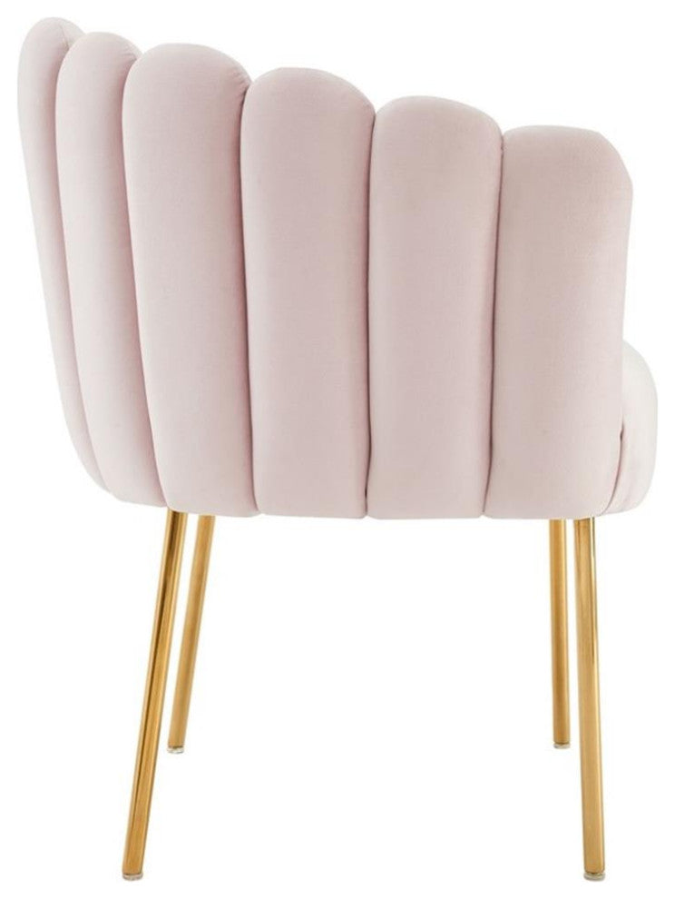 Sanna Channel Tufted Performance Velvet Armchair, Pink