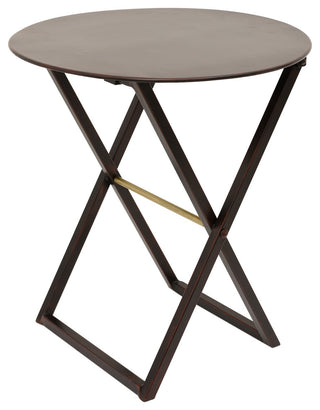 East at Main 20-inch Bronze Round Folding Side Table