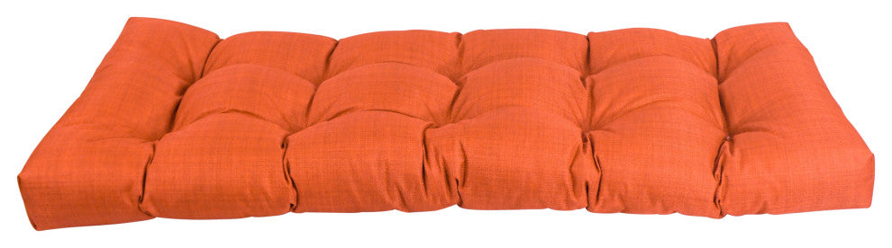 51"x19" Tufted Solid Outdoor Spun Polyester Loveseat Cushion Orange