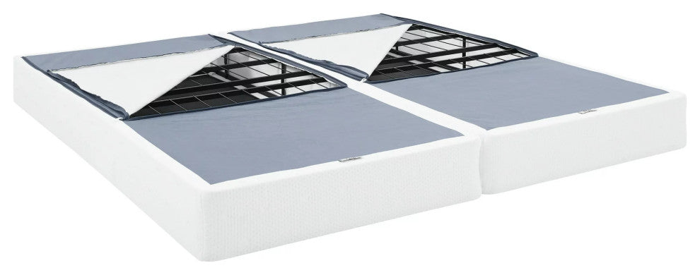 Half Fold Box Spring, Metal Structure With Zipped No Slip Fabric Cover, King