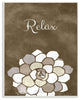 Stupell Industries Relax Mosaic Flower Brown Bathroom Design, 13 x 19