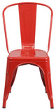 Midcentury Metal Dining Chairs, Set of 4, Red