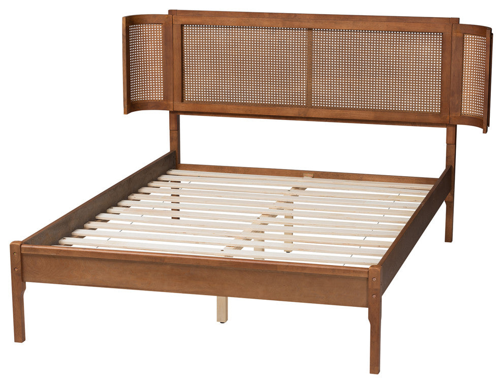 Quincy Natural Rattan Platform Bed, Queen