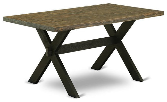 X676Si121-5, 5-Piece Dining Set, 4 Chairs, Table Top and Wooden Cross Legs