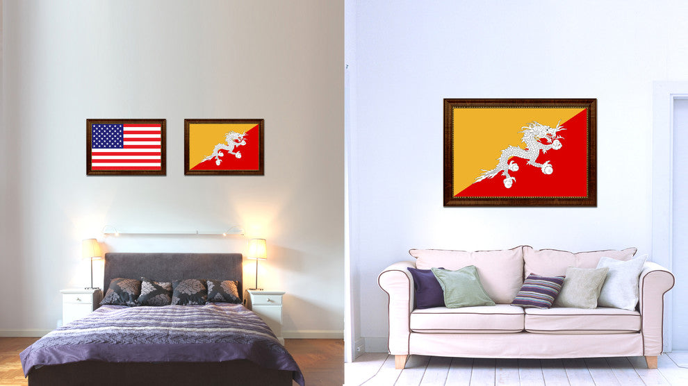 Bhutan Country Flag Canvas Print, 19"x27"