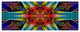 Colorful Fractal Stained Glass, Abstract Canvas Art Print, 70"x28", 6 Panels