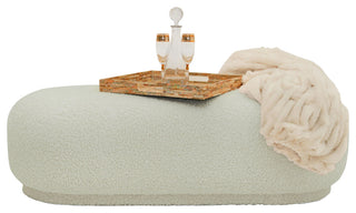 Divani Casa Kael Contemporary White Sherpa Ottoman