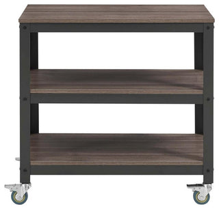 Modway Vivify 30" Tiered Wood & Metal Serving Stand TV Cart in Gray/Walnut