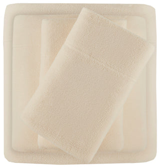 True North by Sleep Philosophy Knitted Micro Fleece Solid Sheet Set, Taupe, Twin