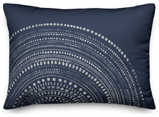 Blue Circle Dot Pattern 14x20 Indoor/Outdoor Pillow