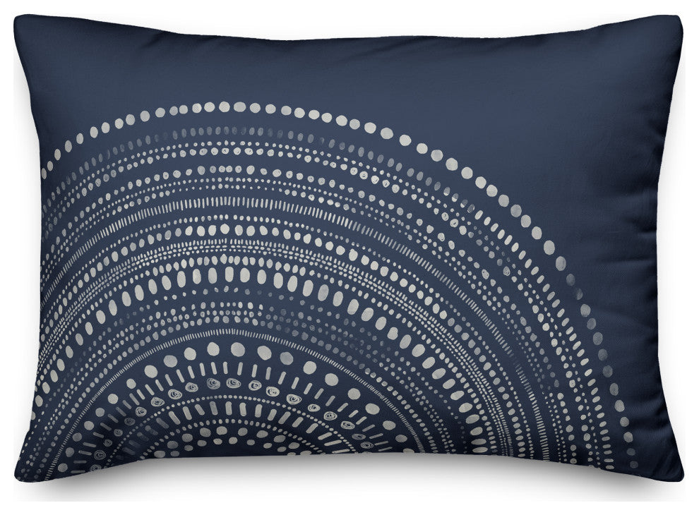 Blue Circle Dot Pattern 14x20 Indoor/Outdoor Pillow