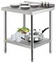 Stainless Steel Prep Table Heavy Duty Metal Worktable w/ Backsplash Undershelf, 36x24x35 Inch