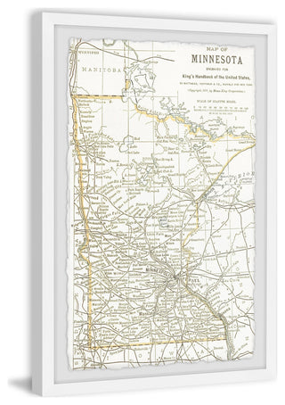 "Minnesota Outline" Framed Painting Print, 20x30