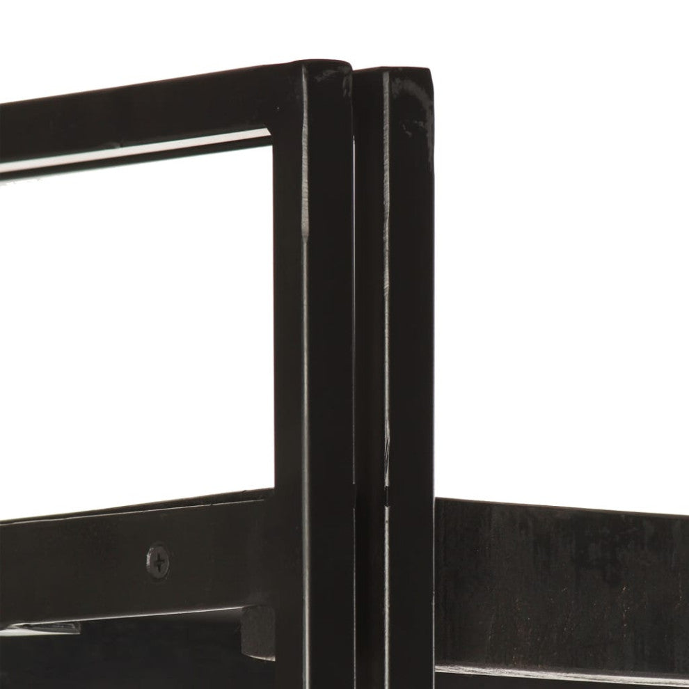 Vidaxl 5-Tier Bookcase Black 35.4"x11.8"x70.9" Solid Mango Wood