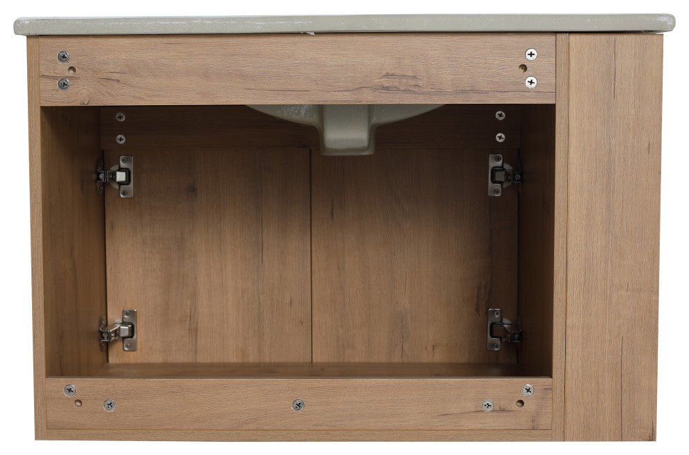BNK 30x18 Bathroom Vanity With Adjustable Shelf, White Top