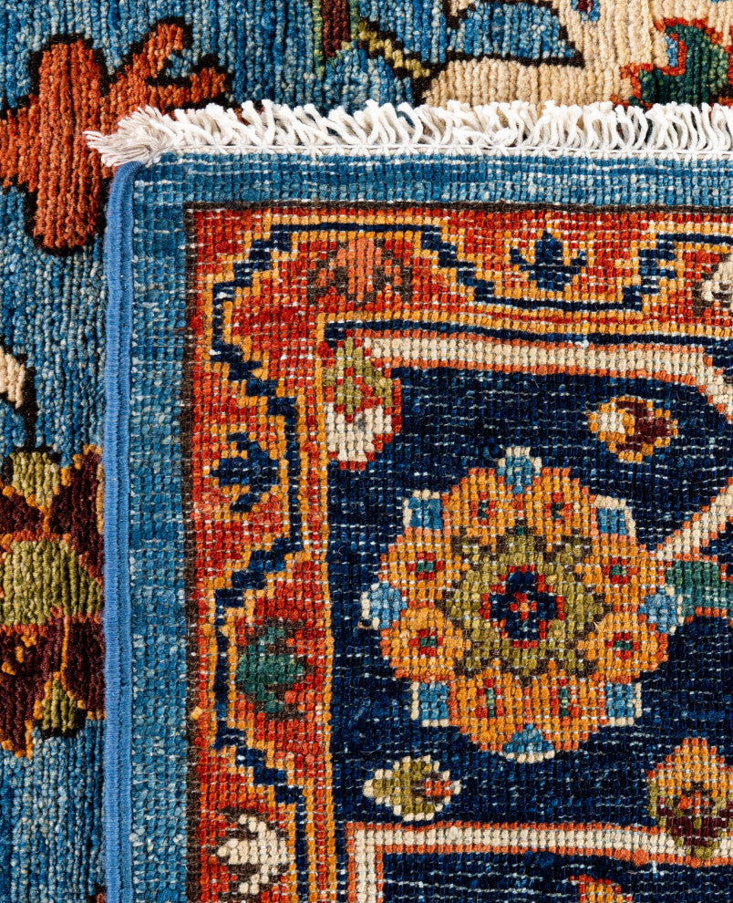 Serapi One-of-a-Kind Hand-Knotted Area Rug Light Blue, 6'2" x 9'0"