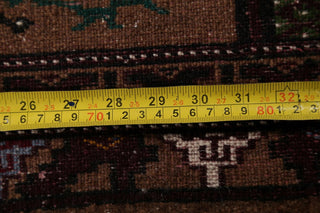 Balouch Geometric Handmade Persian Style Oriental Area Rug, Brown, 4'4"X2'10"