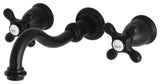KS3020AX Two-Handle Wall Mount Tub Faucet, Matte Black