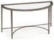 Magnussen Copia Demilune Sofa Table in Antique Silver with Gold Tint