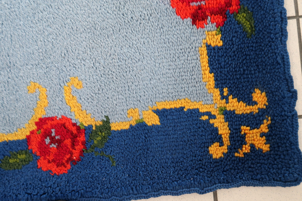 Vintage French Savonnerie Rug 2.5'x5', 76cmx155cm 1960s