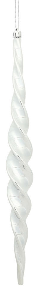 Vickerman N175107D 14.6" Silver Shiny Spiral Icicle Christmas Ornament