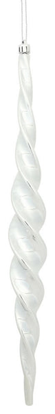 Vickerman N175107D 14.6" Silver Shiny Spiral Icicle Christmas Ornament