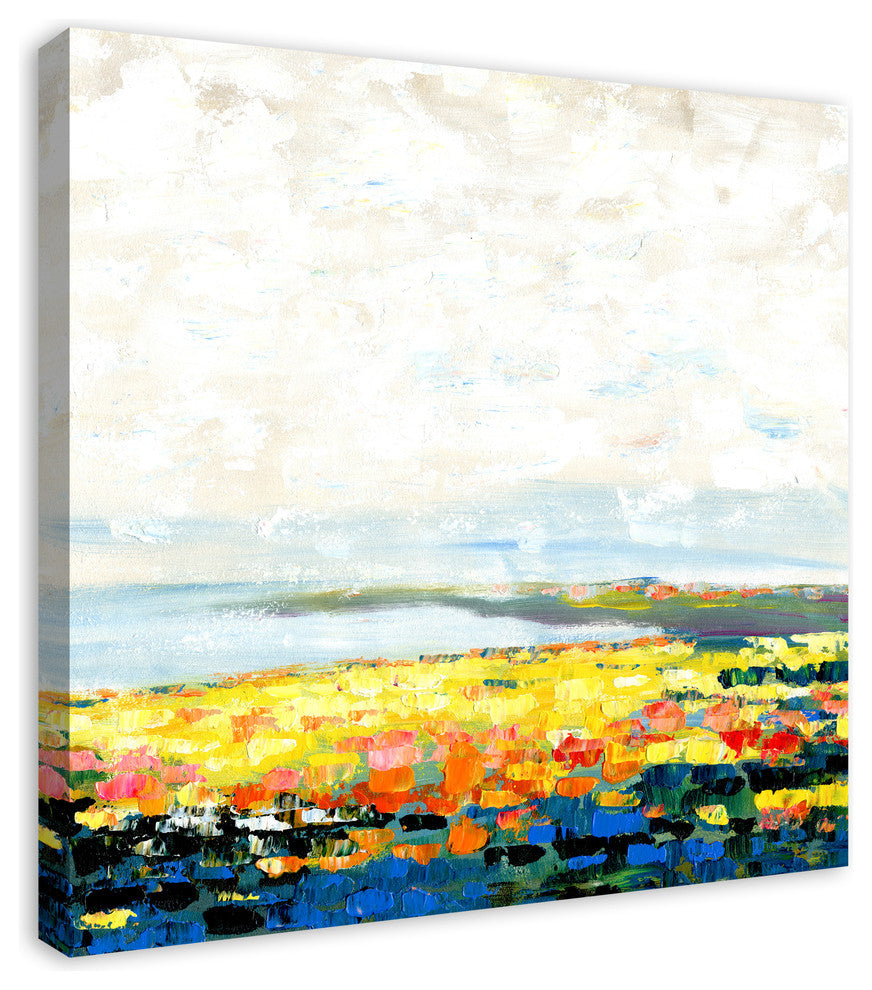 Colorful Abstract Flower Field Print on Canvas