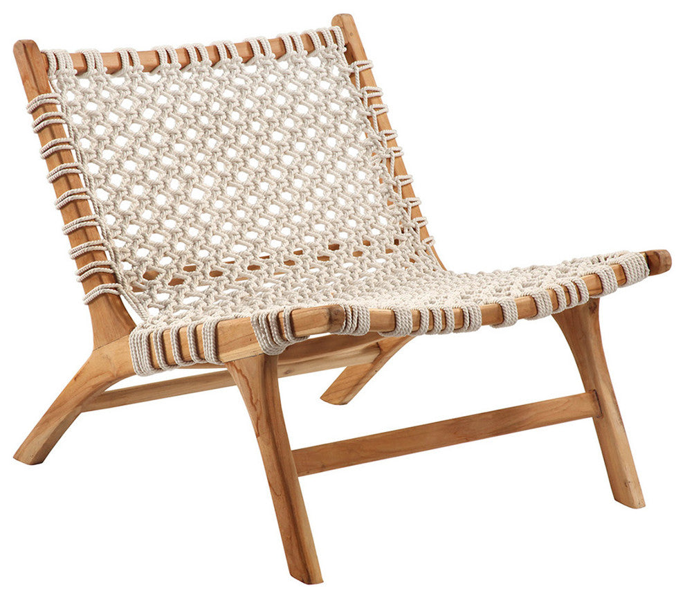 Woven Rope Teak Easy Chair