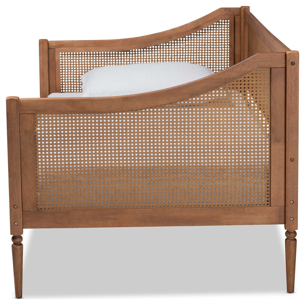 Matt Mid-Century Twin Size Daybed, Walnut Brown