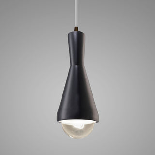 Erlen Pendant, Carbon Matte Black, Dark Bronze, White Cord, Integrated LED