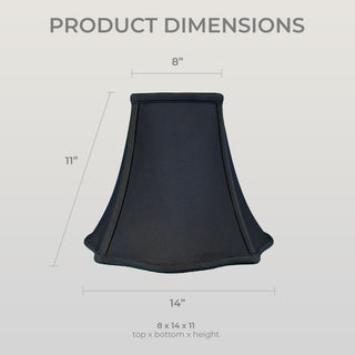Royal Designs Fancy Square Bell Basic Lamp Shade, Black, 6x14x11.5, Single