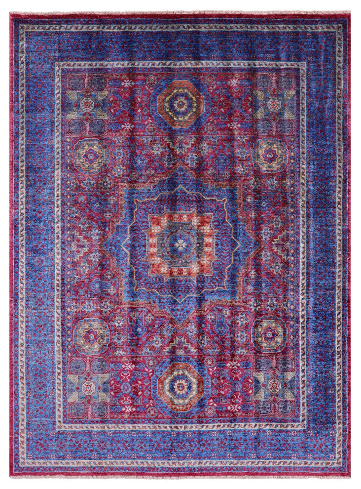Hand-Knotted Mamluk Wool Rug 5' 0" X 6' 9" - Q12238