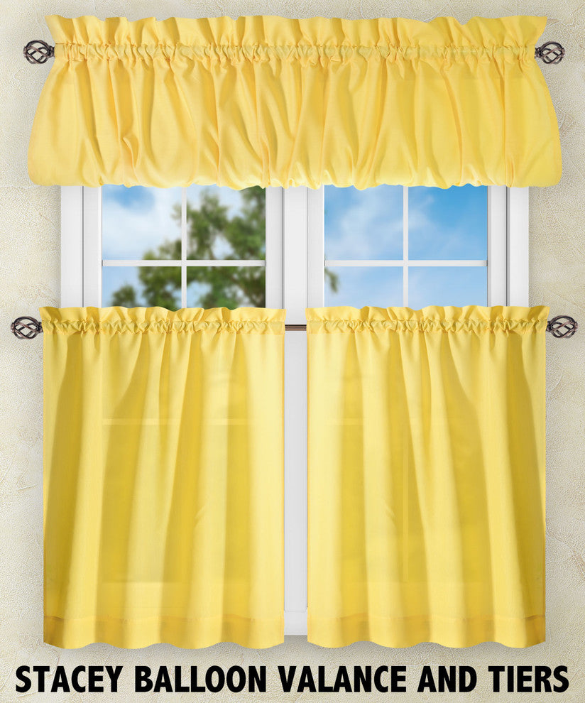 Ellis Curtain Stacey 60"x15" Balloon Valance, Yellow
