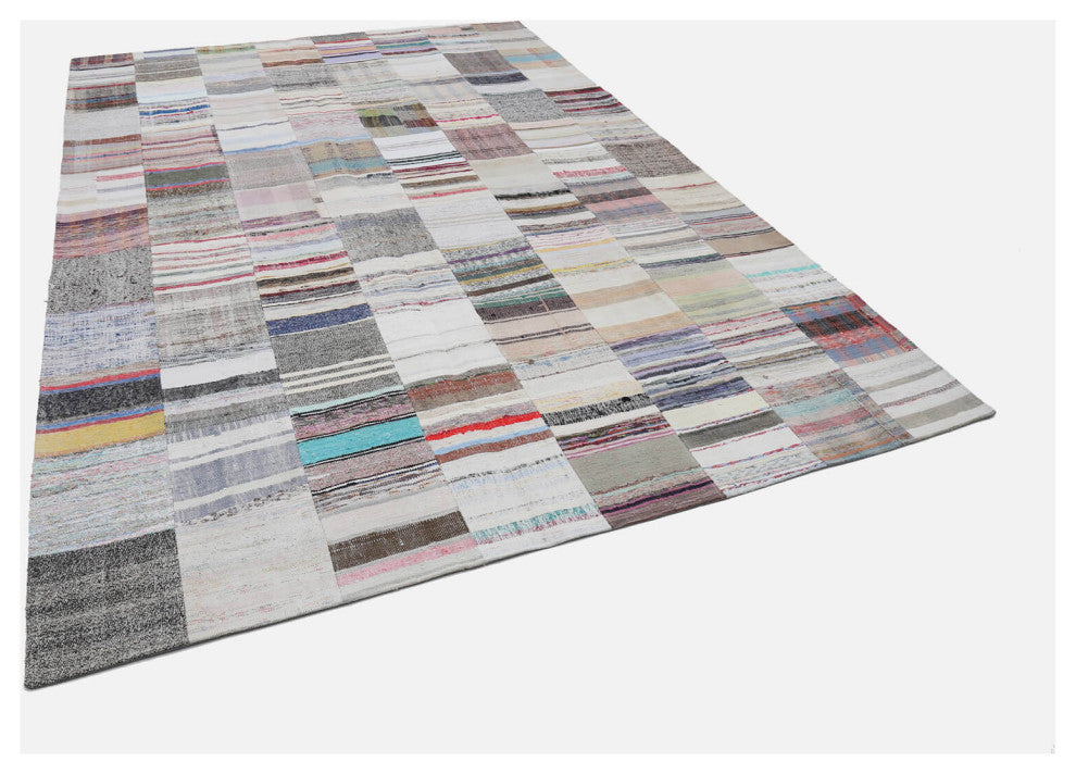 Rug N Carpet - Handmade Oriental 8' 2'' x 11' 6'' Rustic Patchwork Kilim Rug