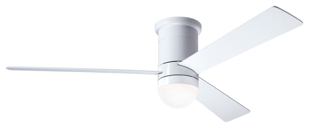 Cirrus Flush DC Fan, Gloss White Finish, 50" White Blades, 17W LED